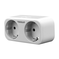 Сетевой фильтр + зарядка Tessan TS-321-DE, Серый 2 розетки, 16A, 2 USB 2.4A max, grey