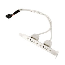 Брекет Cablexpert CCUSBRECEPTACLE, 2 USB Bracket x 2.0, internal, 10 pin port for mainboard