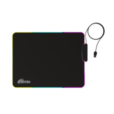Коврик для мыши Ritmix MPD-440, с подсветкой, Черный Pad for mouse 400x300x3mm, 4 port USB hub, RGB, mUSB power, black