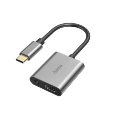 Переходник Audio, Hama, 00200304 Adapter USB Type C- USB Type Cwith PD 3.5 jack, silver