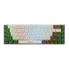 Клавиатура Bluetooth, Aula F3068 KeyBoard BT wireless/­Type C, RGB backlit, blue switch, green-white