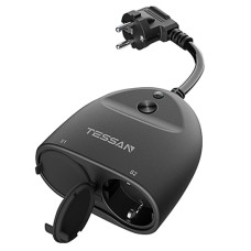 Сетевой фильтр Tessan TS-EOP03-EU, Черный Smart (Tuya), IP44, outdoor, 2 розетки, Black