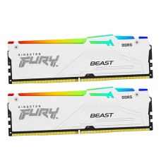 Комплект модулей памяти Kingston Fury Beast RGB, KF556C40BWAK2-32, DDR5, 32 GB, white DIMM kit <5600MHz> (2x16GB) CL40