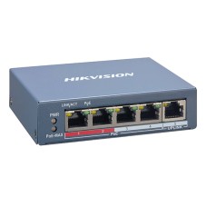 Сетевой коммутатор Hikvision DS-3E0505P-E/­M Switch 4 port 10/­100M 4xGE PoE, 1x RJ45 GE Uplink, PoE 35W, desktop