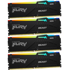 Комплект модулей памяти Kingston Fury Beast RGB, KF556C40BBAK4-128, DDR5, 128 GB DIMM - kit <5600MHz> (4x32GB), CL40