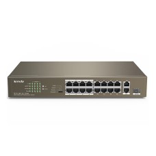 Сетевой коммутатор Tenda TEF1118P-16-150W Switch 16 port 10/­100M, 16xPoE, 2xRJ45 GE, 1xSFP, PoE 150W, rack/­desk