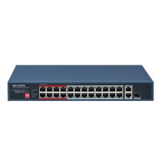 Сетевой коммутатор Hikvision DS-3E0326P-E/­M(C) Switch 24 port 10/­100M 1xRJ45 GE, 1xSFP, PoE 230W, desk/­rack