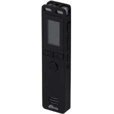 Диктофон Ritmix RR-155 Black, 16GB Digital Voice Recorder/­MP3 player stereo, mSD, MP3/­flac/­FM, USB Type C, Accu