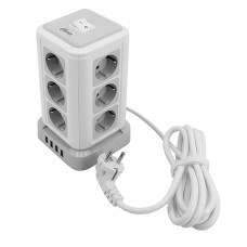 Сетевой фильтр + зарядка Ritmix RM-2124, 2m, Белый 12 розеток, 4 USB, white