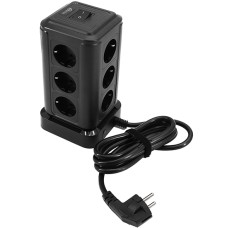 Сетевой фильтр + зарядка Ritmix RM-2124, 2m, Чёрный 12 розеток, 4 USB, black