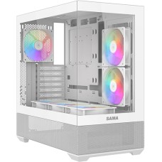 Корпус ATX midi tower SAMA, V40 , (Без БП) , White Case