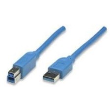 Кабель Manhattan USB 3.0, A(M)/B(M), 3 м, синий 322454