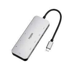Переходник USB Type-C Multi Function 10in1, Rapoo XD200C, BOX,Grey