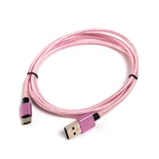 Переходник, SVC, USC-AL0120PK-P, USB-USB Type C, Розовый, Пол. пакет, 1.2 м