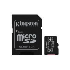 Карта памяти Micro SDXC 64Gb Kingston, Class 10 UHS-I U1, адаптер
