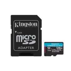 Карта памяти Micro SDXC 128Gb Kingston Canvas Go! Plus, Class 10 UHS-I U3, адаптер