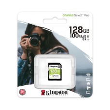 Карта памяти SDXC 128Gb Kingston Canvas Select Plus, Class 10 UHS-I U3