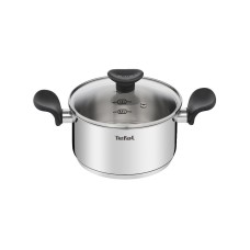 Кастрюля, Tefal, Primary E3084374, 18см, 2.1л, Нержавеющая сталь с зеркальной полировкой, Край для легкого слива, Совместимость с плитами: Индукционная, Газовая, Электрическая, Керамическая, Галогенная
