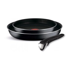 Набор сковородок, Tefal, Ingenio 4181810, 22-26см, 2 сковороды, 1 съемная ручка, Покрытие антипригарное, Черный