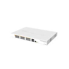 Коммутатор, MikroTik, CRS328-24P-4S+RM, Cloud Router Switch , 24 порта 10/100/1000M, Ether1-Ether24 PoE 802.3af/at (500W), 2 порта SFP+, RouterOS (5) / SwitchOS, -20°C to 60°C, стоечный 1U