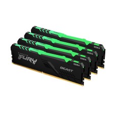 DDR-4 DIMM 128 GB 3600 MHz Kingston Fury Beast RGB, 4x32 GB Kit, Black, BOX (KF436C18BBAK4/128)