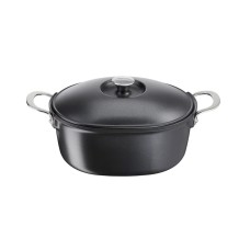 Утятница с крышкой, Tefal, Pro Cook E2156975, Объем 6.1 л, Совместимость с плитами все включая индукцию, Антипригарное покрытие Titanium, Мерная шкала