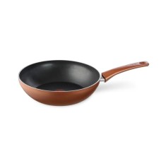 Сковорода-вок, Tefal, Maxima 4222628, 28см, Алюминий, Антипригарное покрытие Titanium, Для всех типов плит, Фиксированная ручка, Бронзовый