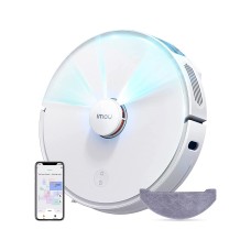 Робот-пылесос, Imou, RV1C (RV-L11), LDS навигация, Функция влажной уборки, Аккумулятор 3200 мАч, 2700 Па, Автономная работа 110 м, 65 дБ, Белый