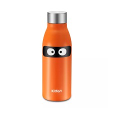 Термос, Kitfort, КТ-1228, Объём 600мл, Нержавеющая сталь, Сохранение температуры 12-24 ч, Оранжевый