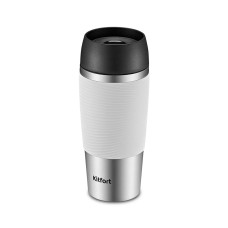 Термокружка, Kitfort, КТ-1224-2, Объём 400мл, Нержавеющая сталь, Пластик, Сохранение температуры 10-12 ч, Белый