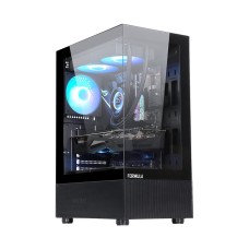 Компьютерный корпус, Formula V, Crystal Z1+ Black, ATX/micro ATX/mini-ITX, USB Type C/3.0/2.0, HD-Audio+Mic, Кулер 3*120мм ARGB, Высота процессорного кулера до 165мм, Длина VGA до 300мм, 1*3.5"/2*2.5", Толщина 0,5мм, 346x212x487мм, Без Б/