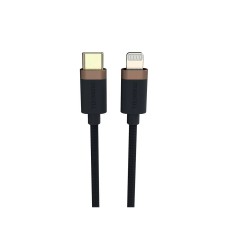 Интерфейсный кабель, Duracell, USB9012A, USB-C на Lightning, MFI, Кевлар, 3A/21.5V, Скорость передачи данных 480 Мбит/с, 1 м, Чёрный