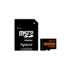 Карта памяти Micro SDXC 256Gb Apacer, Class 10 UHS-I U3, A2, адаптер