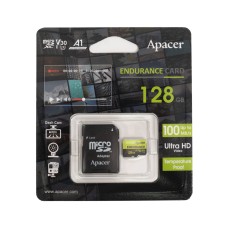 Карта памяти Micro SDXC 128Gb Apacer, Class 10 UHS-I U3, A1, адаптер