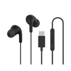 Наушники, Xiaomi, Type-C Earphones Black, M2413E1, 12.4 мм драйвер, Type-C, Длина кабеля 1250 мм, Громкость и многофункциональная клавиша, Черный