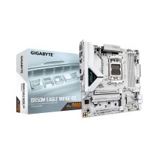 Материнская плата, Gigabyte, B850M EAGLE WIFI6E ICE (4719331871789), AM5, B850, 4xDDR5 4400/4800/5200/8200(OC), 4xSATA3, 2xM.2 (PCIe 4.0 x4/x2), RAID, 1xHDMI, 2хDP, 2xPCI-Ex16, WiFi, mATX