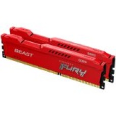 KINGSTON DRAM 16GB 1600MHz DDR3 CL10 DIMM (Kit of 2) FURY Beast Red, KF316C10BRK2/16
