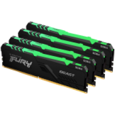 Kingston 128GB 2666MT/s DDR4 CL16 DIMM (Kit of 4) FURY Beast RGB, EAN: 740617319552