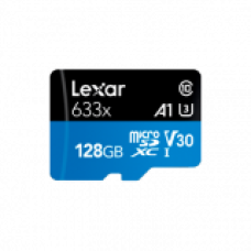 Lexar® 128GB High-Performance 633x microSDXC™ UHS-I with SD adapter, up to 100MB/s read 45MB/s write C10 A1 V30 U3, EAN: 843367119707