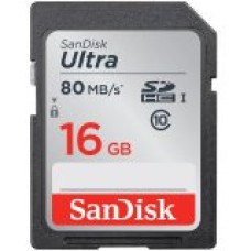 SANDISK Ultra 16GB SDHC Memory Card 80MB/s