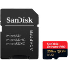 SanDisk Extreme PRO microSDXC 256GB + SD Adapter + 2 years RescuePRO Deluxe up to 200MB/s & 140MB/s Read/Write speeds A2 C10 V30 UHS-I U3, EAN: 619659188542