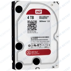 Жесткий диск HDD 4000 Gb Western Digital (WD40EFRX), 64Mb, SATA III, Red