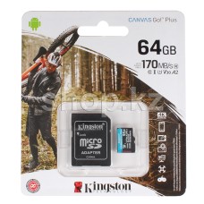 Карта памяти Micro SDXC 64Gb Kingston Canvas Go! Plus, Class 10 UHS-I U3