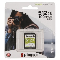 Карта памяти SDXC 512Gb Kingston Canvas Select Plus, Class 10 UHS-I U3