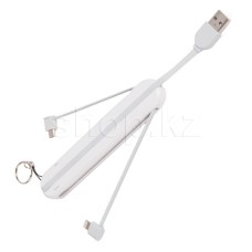Кабель интерфейсный для Micro USB/Lightning/USB Type-C LDNIO LC130, White