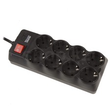 Сетевой фильтр Sven SF-08-16, 8 розеток, 1.8м, Black