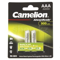 Аккумулятор Camelion AAA AlwaysReady NH-AAA900ARBP2, 900mAh/1.2V (2шт.)
