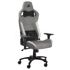 Кресло геймерское Corsair T3 Rush 2023, Soft Fabric, Grey-White