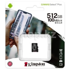 Карта памяти Micro SDXC 512Gb Kingston, Class 10 UHS-I, U3 (SDCS2/512GBSP)