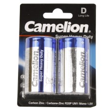 Батарейка Camelion D Super Heavy Duty R20P-BP2B, 1.5V, (2шт.)
